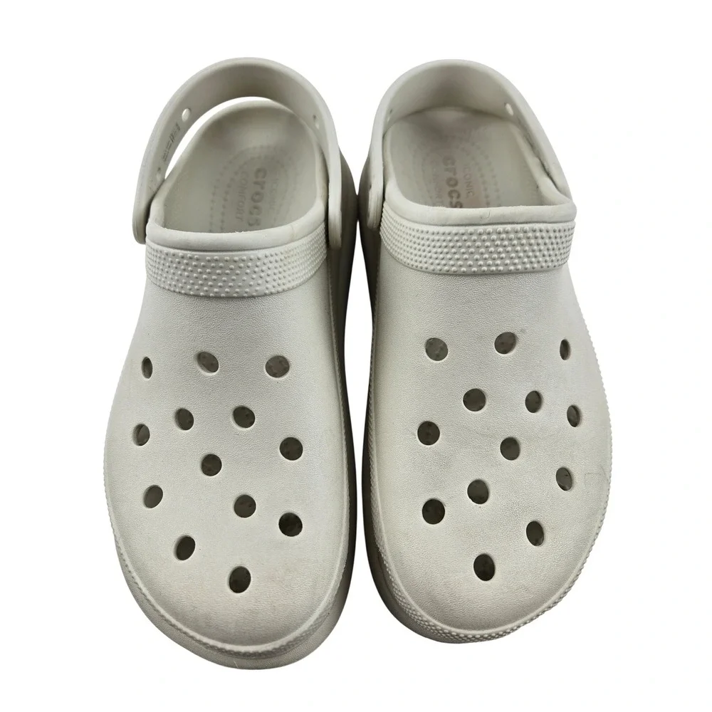 Crocs Classic Crush Clog Bone Men 8 Women 10‎ Platform Chunky Sole Sandal 207521